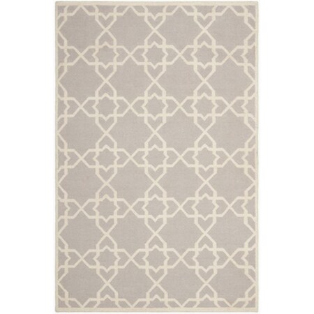 Safavieh 5 Ft. X 8 Ft. Medium Rectangle Contemporary Dhurries- Grey And Ivory- Flatweave Rug DHU548G-5